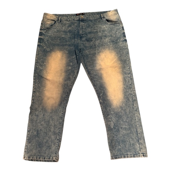 Southpole Men’s Y2k MCMXCI Acid Wash Baggy Blue Jeans Tag Size 48 Stretchy - Picture 1 of 13
